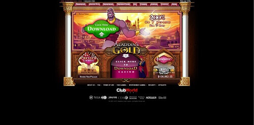 aladdins gold online casino homepage