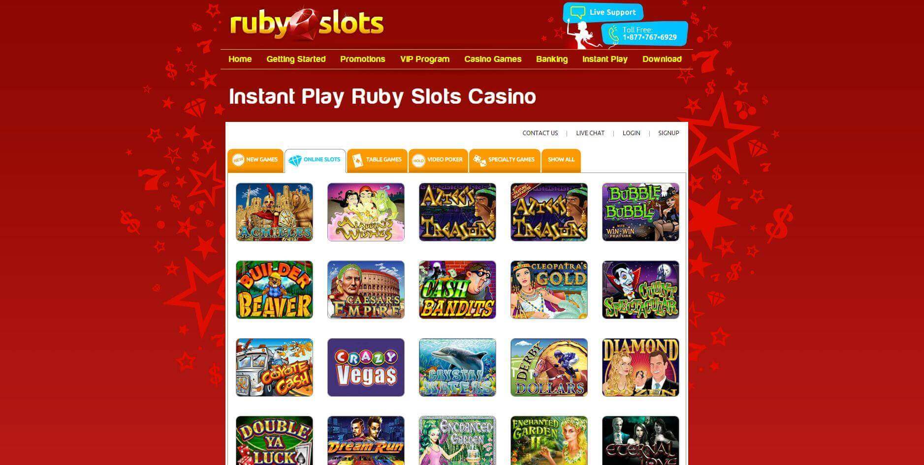 ruby slots casino login