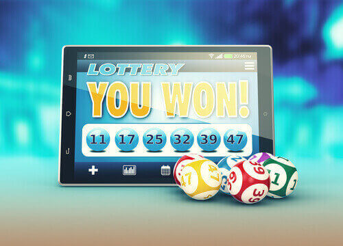 Image of an online lotto win USA