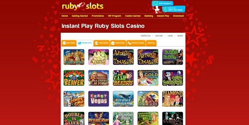 Ruby Slots Casino Game Selection